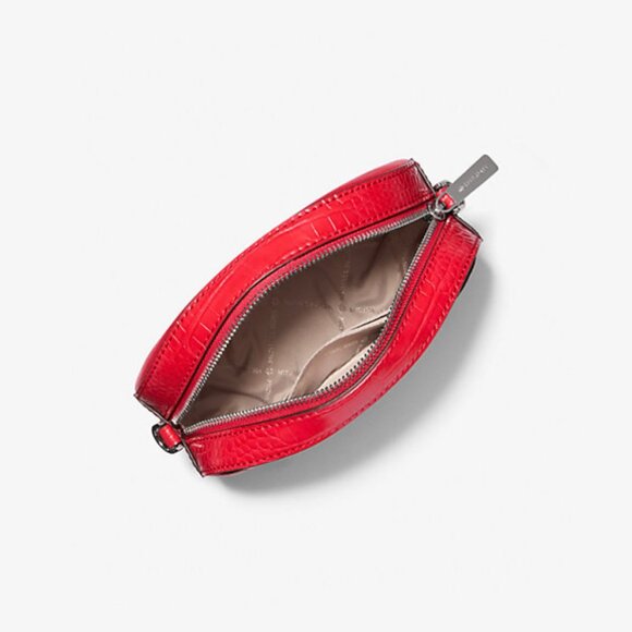 MICHAEL Michael Kors Jet Set Glam Leather Crossbody Bag BRIGHT RED - Picture 2 of 9